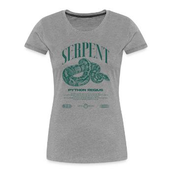 Ball Python Moderne Reptilienwärter Streetwear - Frauen Premium Bio T-Shirt - Grau meliert - Vorne - Mia (176cm)