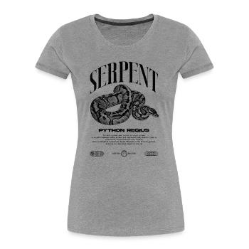 Ball Python Modern Reptile Keeper Streetwear - Women's Premium Organic T-Shirt - heather grey - Front - Mia (176cm)