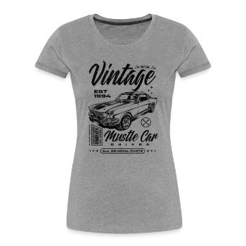 Ich bin nicht alt, ich bin ein Oldtimer, Jahrgang 1994 - Frauen Premium Bio T-Shirt - Grau meliert - Vorne - Mia (176cm)