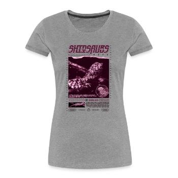 Crocodile chinois lézard Shinisaurus crocodilurus - T-shirt bio Premium Femme - gris chiné - Devant - Mia (176cm)