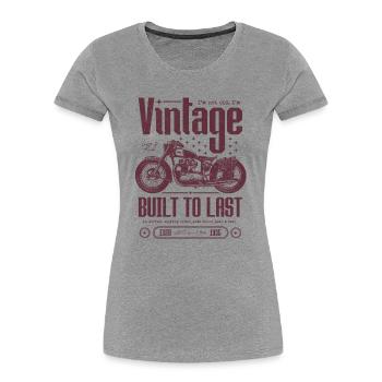 Vintage Motorrad Biker Motorrad Geburtstag 1935 - Frauen Premium Bio T-Shirt - Grau meliert - Vorne - Mia (176cm)