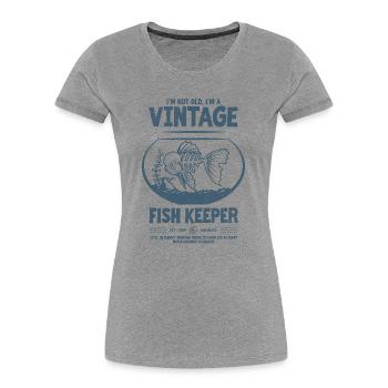 Vintage Fish Keeper Tropischer Fisch Geburtstag 2004 - Frauen Premium Bio T-Shirt - Grau meliert - Vorne - Mia (176cm)