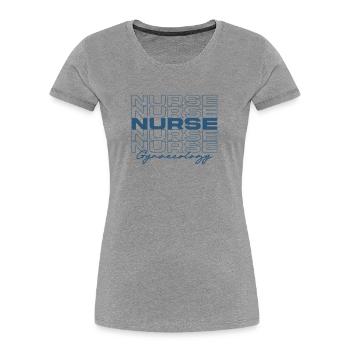 Infirmière en gynécologie Infirmières médicales élégantes - T-shirt bio Premium Femme - gris chiné - Devant - Mia (176cm)