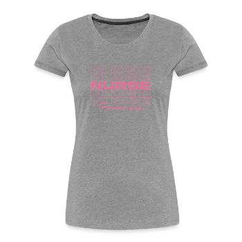Infirmière médico-légale Infirmières médicales élégantes - T-shirt bio Premium Femme - gris chiné - Devant - Mia (176cm)