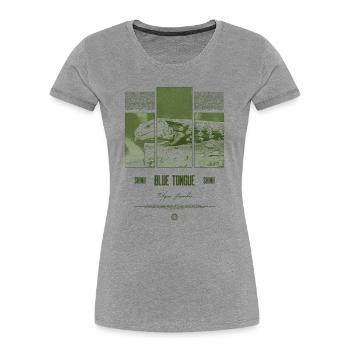 Blue Tongue Skink Reptile Keeper Streetwear - Frauen Premium Bio T-Shirt - Grau meliert - Vorne - Mia (176cm)