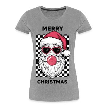 Joyeux Noël - T-shirt bio Premium Femme - gris chiné - Devant - Mia (176cm)