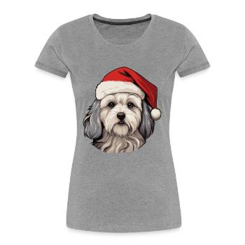 Maltese Dog Christmas Funny Xmas - Women's Premium Organic T-Shirt - heather grey - Front - Mia (176cm)