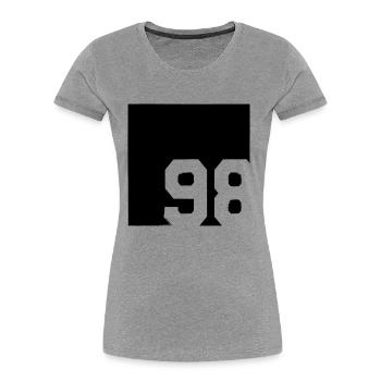 1998 - T-shirt bio Premium Femme - gris chiné - Devant - Mia (176cm)