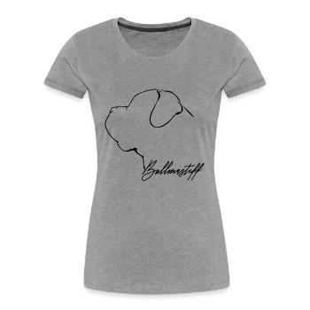 BULLMASTIFF Profile Dog Dog Mastiff Wilsigns - Women's Premium Organic T-Shirt - heather grey - Front - Mia (176cm)