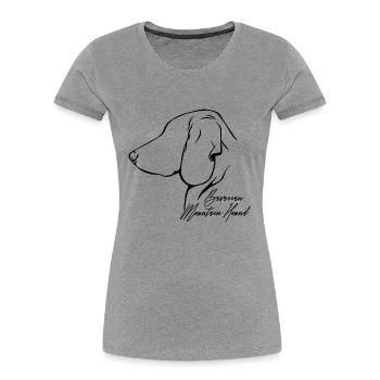 BAVARIAN MOUNTAIN HOUND Profil Chiens Wilsigns - T-shirt bio Premium Femme - gris chiné - Devant - Mia (176cm)