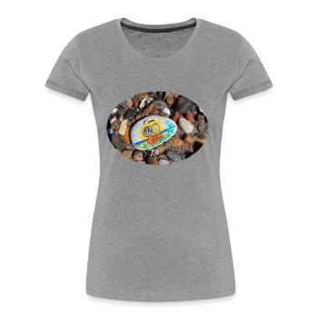 Ein Pärchen beim Sonnenuntergang - Frauen Premium Bio T-Shirt - Grau meliert - Vorne - Mia (176cm)
