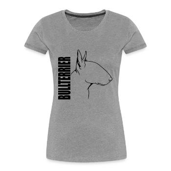 Bull Terrier Profile Dogs Dog Wilsigns - Women's Premium Organic T-Shirt - heather grey - Front - Mia (176cm)