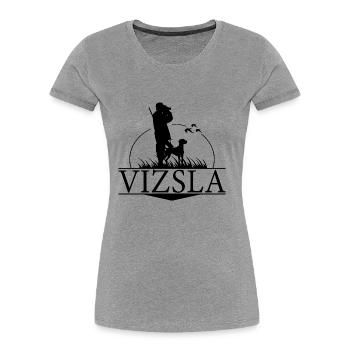 Vizsla Hunting Dogs Hunter Hunting Dogs Dog Wilsigns - T-shirt bio Premium Femme - gris chiné - Devant - Mia (176cm)