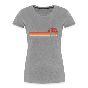 Altschlüssel Bratsche Viola Retro Notenschlüssel - Frauen Premium Bio T-Shirt - Grau meliert - Vorne - Mia (176cm)