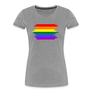 Pride Month, Regenbogen - Frauen Premium Bio T-Shirt - Grau meliert - Vorne - Mia (176cm)