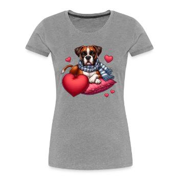 Boxerd Dog - Women's Premium Organic T-Shirt - heather grey - Front - Mia (176cm)