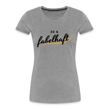 50 und fabelhaft - Frauen Premium Bio T-Shirt - Grau meliert - Vorne - Mia (176cm)