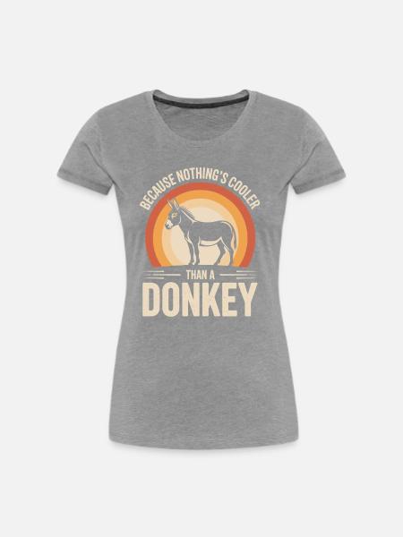 Esel Lustiger Spruch - Frauen Premium Bio T-Shirt - Grau meliert