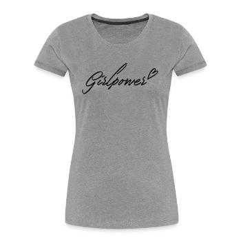 Girl power - Women's Premium Organic T-Shirt - heather grey - Front - Mia (176cm)