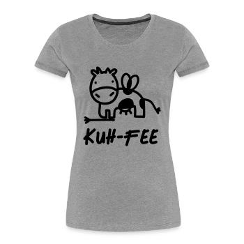 Kuh Fee - Frauen Premium Bio T-Shirt - Grau meliert - Vorne - Mia (176cm)