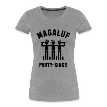 Magaluf Party Kings Party Holiday - Frauen Premium Bio T-Shirt - Grau meliert - Vorne - Mia (176cm)