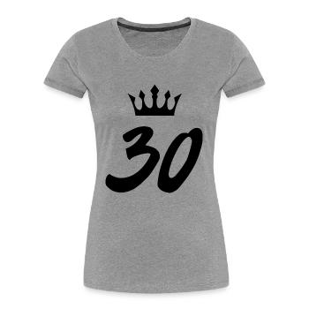 30 Zahl Krone - Frauen Premium Bio T-Shirt - Grau meliert - Vorne - Mia (176cm)
