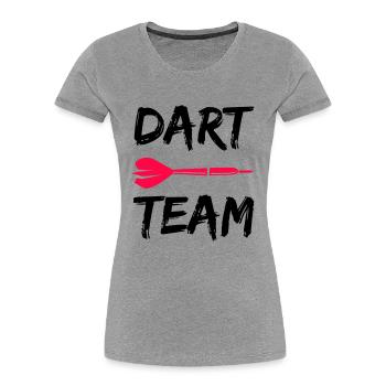 dart team - Frauen Premium Bio T-Shirt - Grau meliert - Vorne - Mia (176cm)