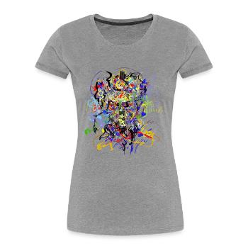 abstrakt - Frauen Premium Bio T-Shirt - Grau meliert - Vorne - Mia (176cm)