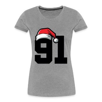 91 Number Christmas - Women's Premium Organic T-Shirt - heather grey - Front - Mia (176cm)