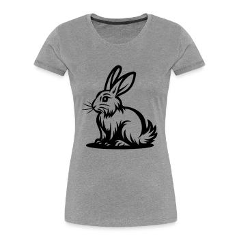 Osterhase Icon Ostern - Frauen Premium Bio T-Shirt - Grau meliert - Vorne - Mia (176cm)