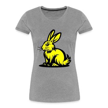 Hase Ostern - Frauen Premium Bio T-Shirt - Grau meliert - Vorne - Mia (176cm)