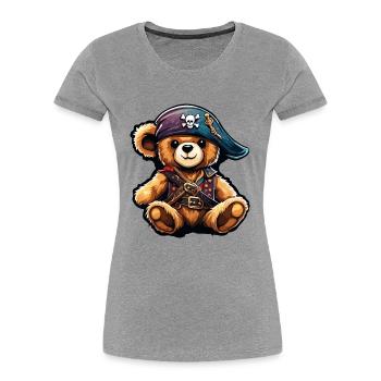 Teddy Bear / Cuddly Toy / Stuffed Animal / Gift Idea - Women's Premium Organic T-Shirt - heather grey - Front - Mia (176cm)