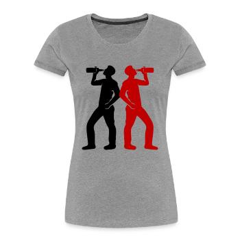 Drinker Beer Silhouette - Women's Premium Organic T-Shirt - heather grey - Front - Mia (176cm)