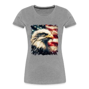 Alles Gute zum 4. Juli Patriot Geschenk USA Amerikanische Flagge - Frauen Premium Bio T-Shirt - Grau meliert - Vorne - Mia (176cm)