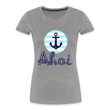 Ahoy and Anchor - Women's Premium Organic T-Shirt - heather grey - Front - Mia (176cm)