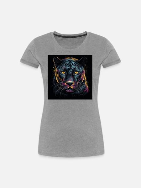 DER SCHWARZE PANTHER - Frauen Premium Bio T-Shirt - Grau meliert