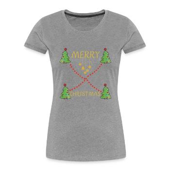 merry christmas - T-shirt bio Premium Femme - gris chiné - Devant - Mia (176cm)