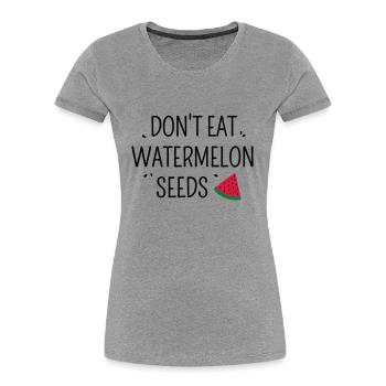 Watermelon Seeds Schwangerschaft - Frauen Premium Bio T-Shirt - Grau meliert - Vorne - Mia (176cm)
