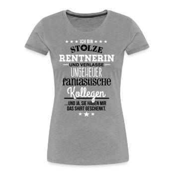 Ungeheuer fantastische Kollegen Rentnerin - Frauen Premium Bio T-Shirt - Grau meliert - Vorne - Mia (176cm)
