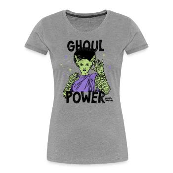 Universal Monsters Ghoul Power Frankensteins Braut - Frauen Premium Bio T-Shirt - Grau meliert - Vorne - Mia (176cm)