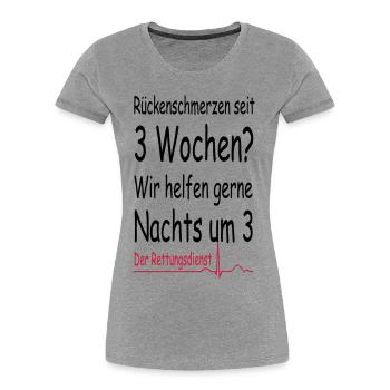 Rettungsdienst der Klassiker - Frauen Premium Bio T-Shirt - Grau meliert - Vorne - Mia (176cm)