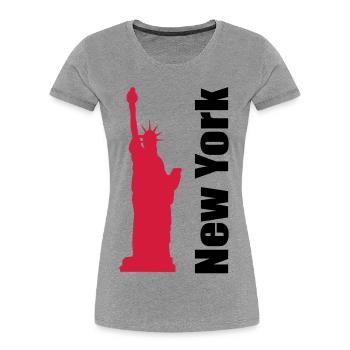 New York - Frauen Premium Bio T-Shirt - Grau meliert - Vorne - Mia (176cm)