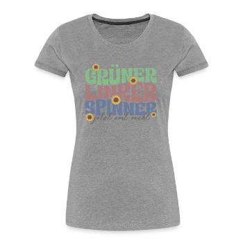 gruener linker spinner - Frauen Premium Bio T-Shirt - Grau meliert - Vorne - Mia (176cm)