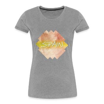 Spain - Spanien - Frauen Premium Bio T-Shirt - Grau meliert - Vorne - Mia (176cm)