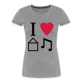 J'aime la musique de Chambre - T-shirt bio Premium Femme - gris chiné - Devant - Mia (176cm)