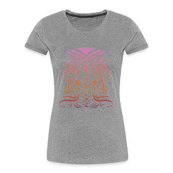 Stylish Skull - Frauen Premium Bio T-Shirt - Grau meliert - Vorne - Mia (176cm)