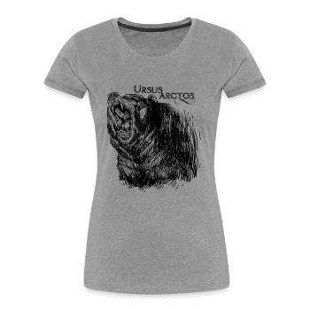 BROWN BEAR - Women's Premium Organic T-Shirt - heather grey - Front - Mia (176cm)