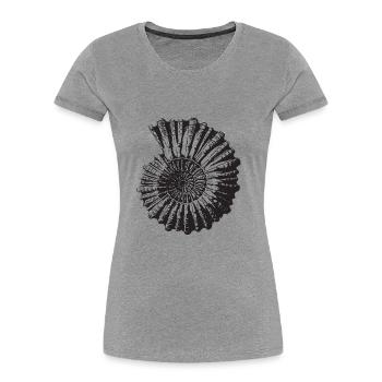 Stone snail retro - Women's Premium Organic T-Shirt - heather grey - Front - Mia (176cm)