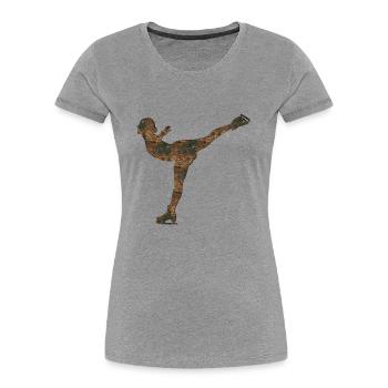 Rost Eiskunstlauf - Frauen Premium Bio T-Shirt - Grau meliert - Vorne - Mia (176cm)