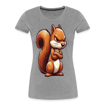 Eichhörnchen Eichhorn Eichhörnchenliebhaber Nager - Frauen Premium Bio T-Shirt - Grau meliert - Vorne - Mia (176cm)